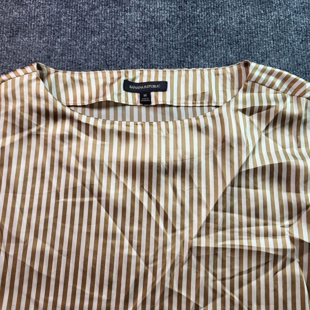 Banana Republic‎ Women's Striped Top Blouse Short Sleeve Size M